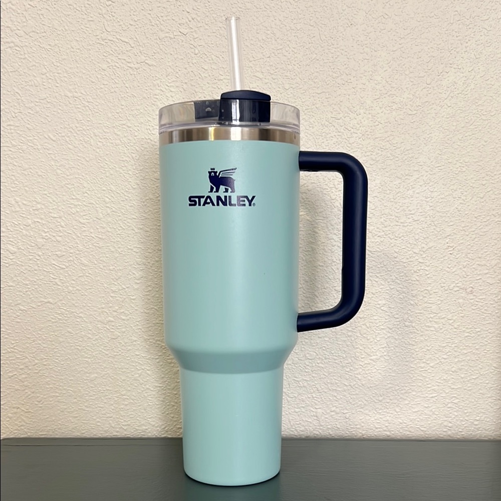 Stanley Blue Travel Mug with Straw